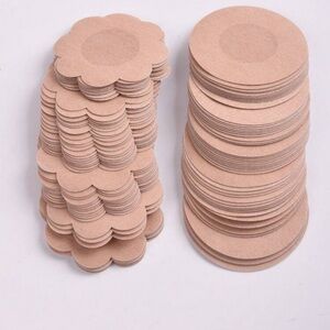 Tan Floral and Round Paper Coasters Set